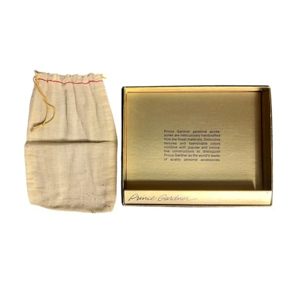 VTG Prince Gardner Brown Leather Bifold Wallet Classic‎ Minimalist Design